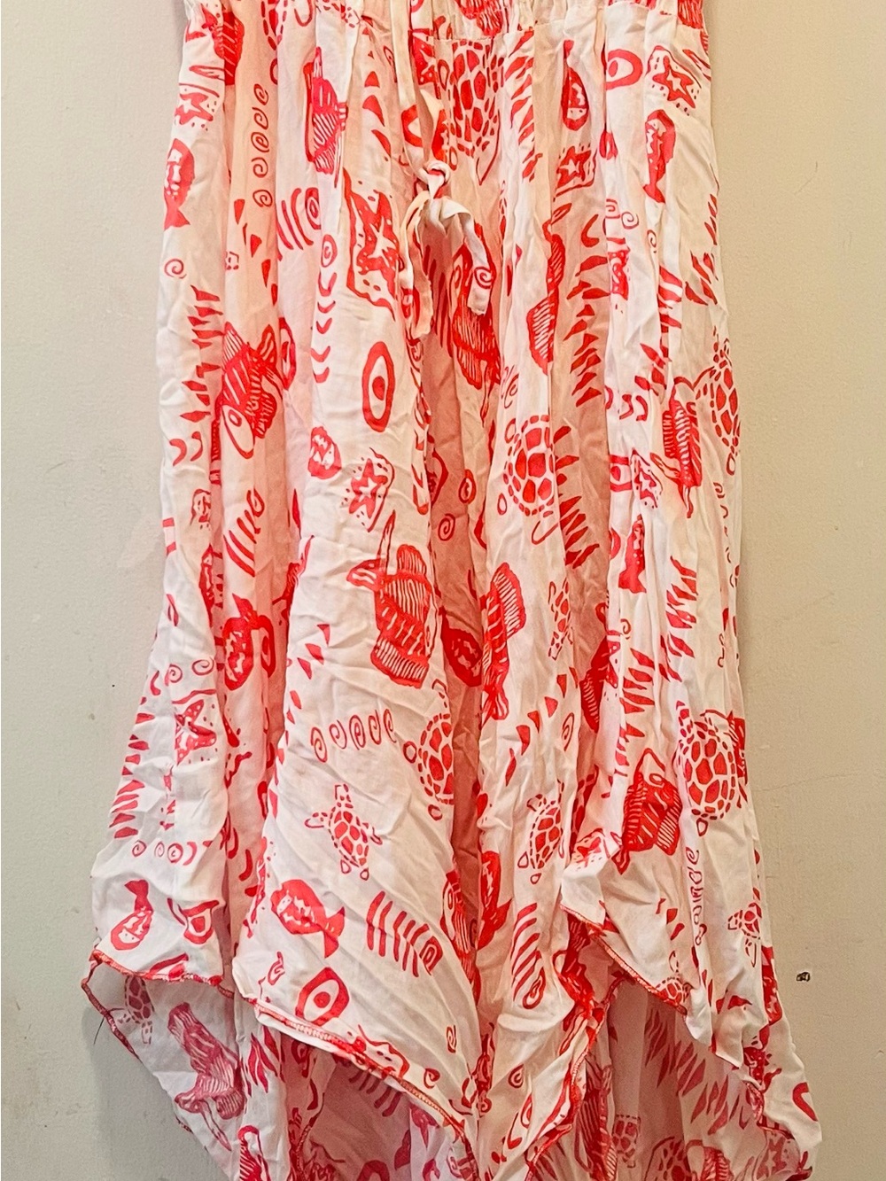 India Boutique White and Red Sea-Life Swim Sarong